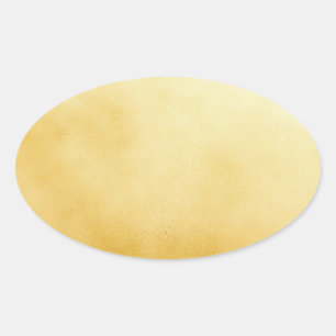 Sophisticated Gold Oval Foil Faux Sticker