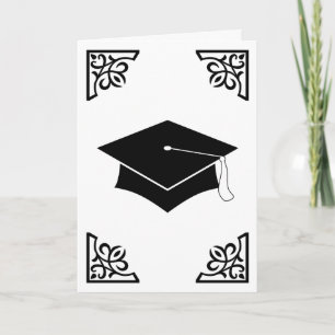 sophisticated graduation cap thank you card