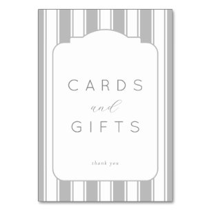 Sophisticated Gray Minimalist Gratitude Table Number