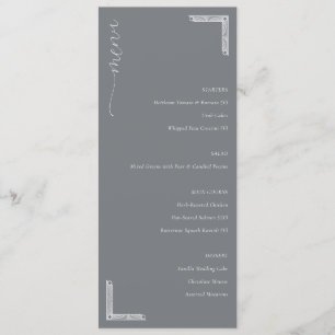 Sophisticated Gray Minimalist Menu