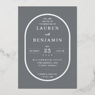 Sophisticated Gray Minimalist Wedding Invitation