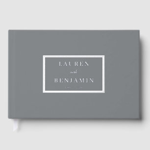 Sophisticated Gray Minimalist Wedding Invitation Guest Book