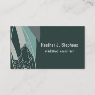 Sophisticated Green and Grey Business Card