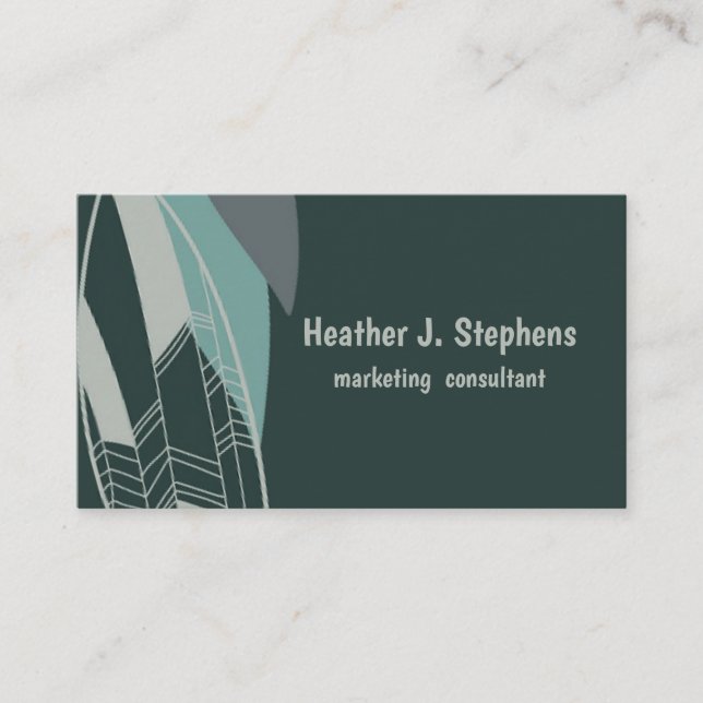 Sophisticated Green and Grey Business Card (Front)