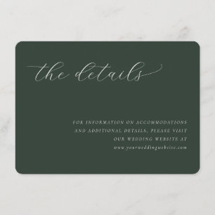 Sophisticated Green Calligraphy Enclosure Card