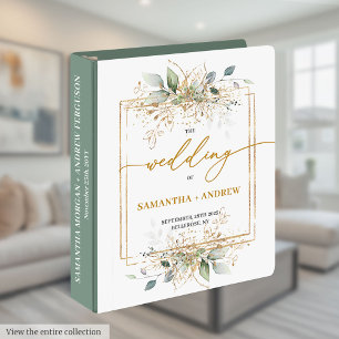 Sophisticated Greenery Wedding Ring Binder Album