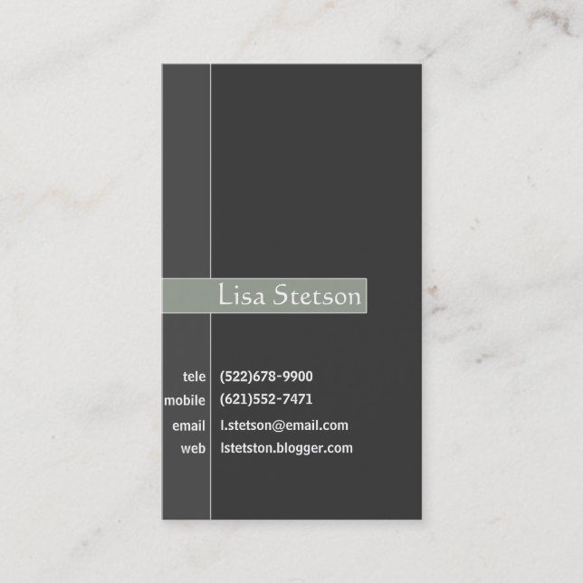 Sophisticated Grey Business Card (Front)