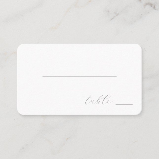 Sophisticated Grey Minimalist Line Place Card (Front)
