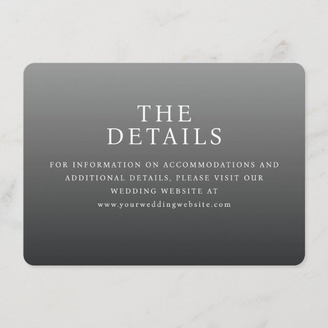 Sophisticated Grey Typographic Enclosure Card (Front)