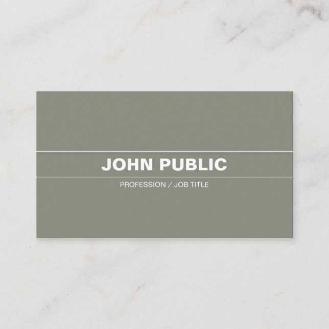 Sophisticated Harmonic Colours Plain Company Moder Business Card (Front)