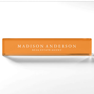 Sophisticated in Orange Desk Name Plate