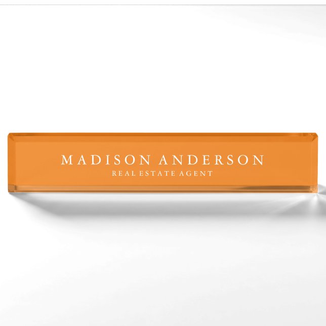 Sophisticated in Orange | Desk Name Plate (Front)