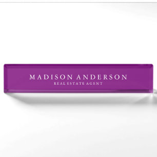 Sophisticated in Purple   Desk Name Plate