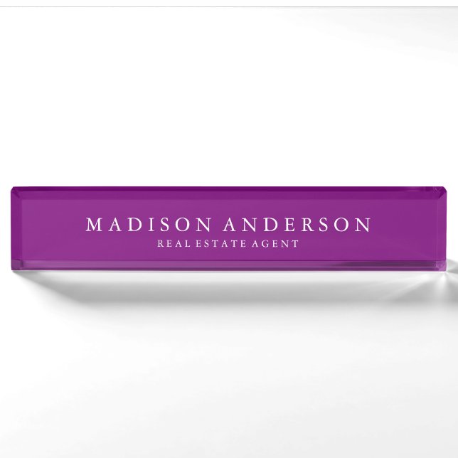 Sophisticated in Purple | Desk Name Plate (Front)