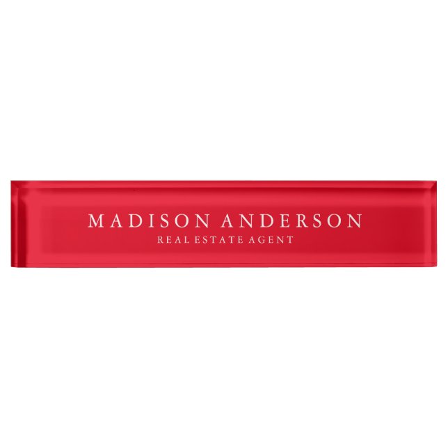 Sophisticated in Red | Desk Name Plate (Front)