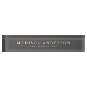 Sophisticated in Slate   Desk Name Plate