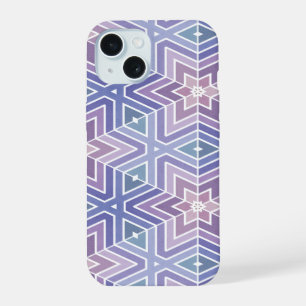 Sophisticated Lavender Geometric Star Maze Pattern iPhone 15 Case