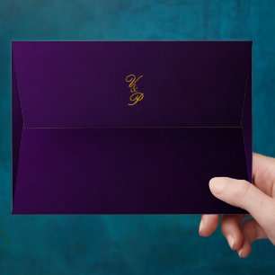 Sophisticated Luminous Violets Purple Wedding  Envelope