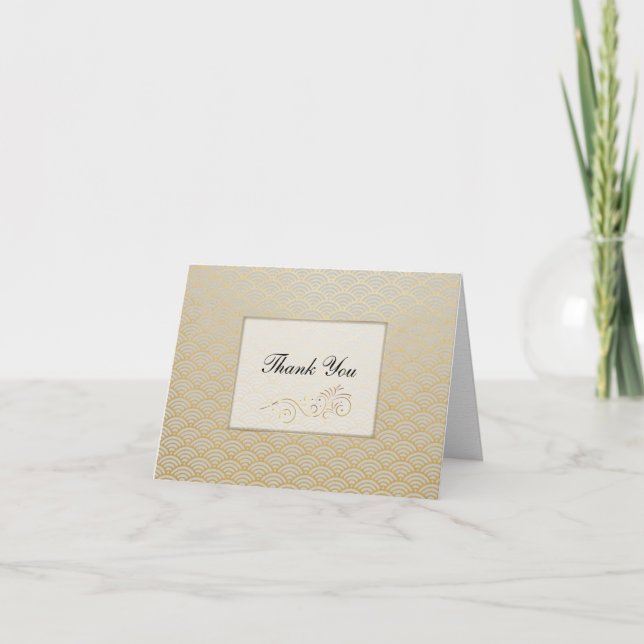 Sophisticated Luxurious Gold Wedding Thank You (Front)