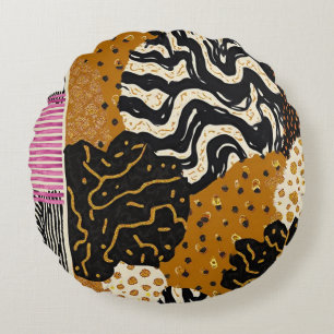 Sophisticated Luxury African Caribbean Asian Round Pillow