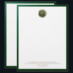 Sophisticated Luxury Business Letterhead<br><div class="desc">Elevate your professional correspondence with our Sophisticated Luxury Business Stationery. This exquisite set showcases a deep emerald green colour scheme, exuding opulence and refinement. The front of each piece features a brushed metallic emblem with intricate emerald green filigree, exquisitely complemented by the golden sans serif typography. The back of the...</div>