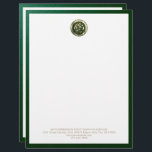 Sophisticated Luxury Business Letterhead<br><div class="desc">Elevate your professional correspondence with our Sophisticated Luxury Business Stationery. This exquisite set showcases a deep emerald green colour scheme, exuding opulence and refinement. The front of each piece features a brushed metallic emblem with intricate emerald green filigree, exquisitely complemented by the golden sans serif typography. The back of the...</div>