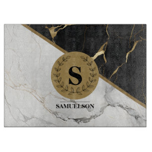 Sophisticated Marble Monogram Cutting Board