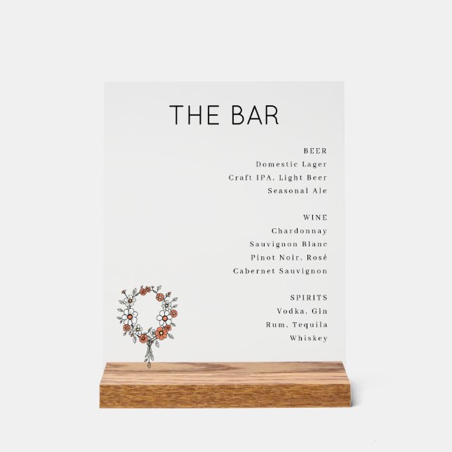 Sophisticated Minimalist Beverage Menu (Recto)