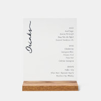Sophisticated Minimalist Beverage Menu