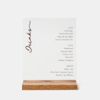 Sophisticated Minimalist Beverage Menu