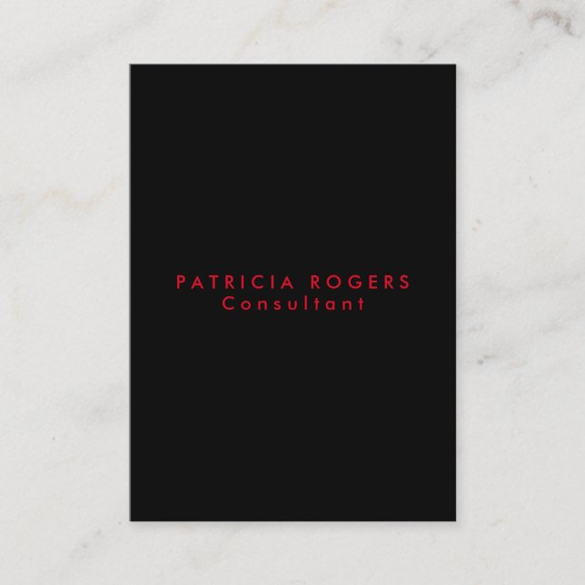 Sophisticated Minimalist Black Red Professional Business Card (Front)