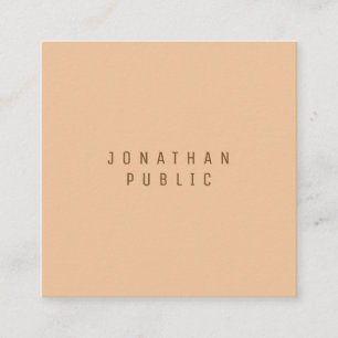 Sophisticated Minimalist Modern Peach Colour Trend Square Business Card