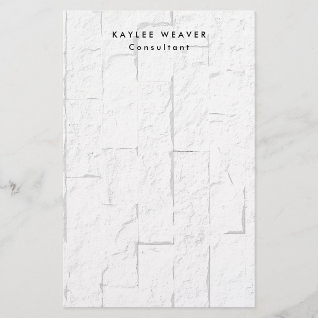 Sophisticated Minimalist Wall Bricks Professional Stationery (Front)
