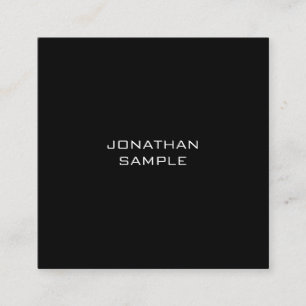Sophisticated Minimalistic Elegant Black Sleek Square Business Card