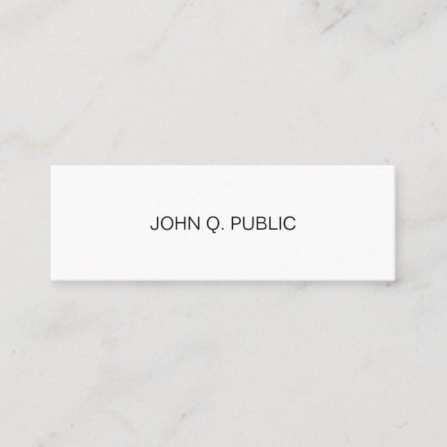 Sophisticated Modern Clean Designer Plain Mini Business Card (Front)