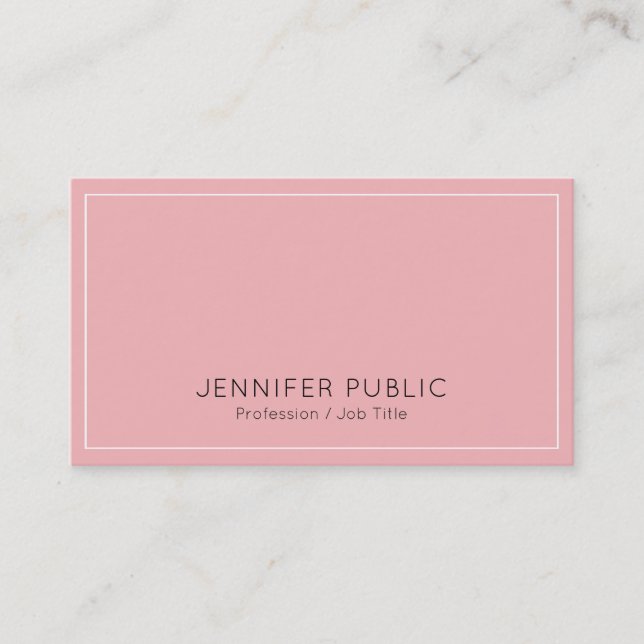 Sophisticated Modern Design Professional Pink Business Card (Front)