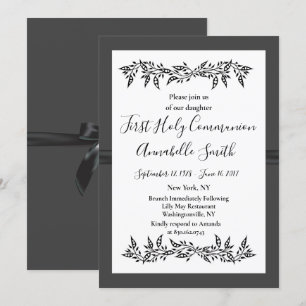 SOPHISTICATED MODERN First Holy Comm Invitation
