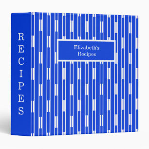 Sophisticated Modern Geometric Pattern Bold Blue Binder