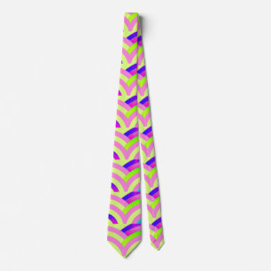 sophisticated modern pink green curved chevrons tie