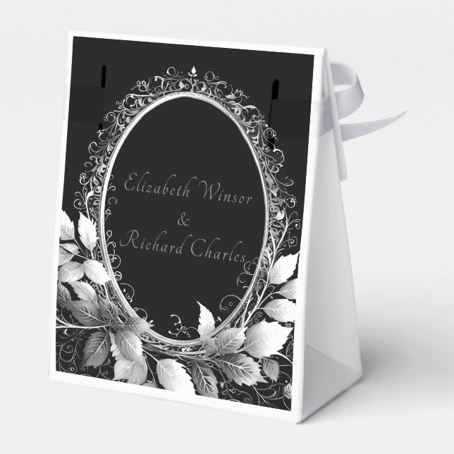 Sophisticated modern wedding décor design favor box (Back Side)