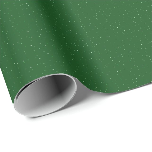 Sophisticated Monochromatic Green Speckles Wrapping Paper (Roll Corner)