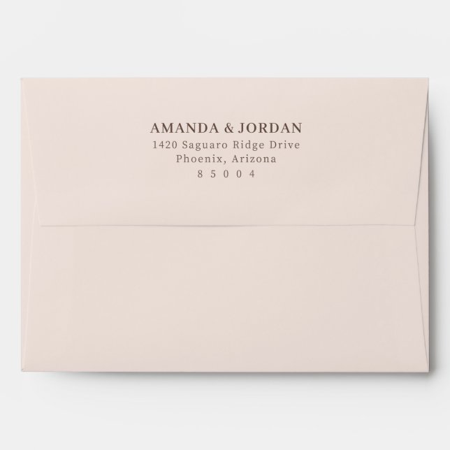 Sophisticated Muted Brown Typographic Envelope (Back (Top Flap))