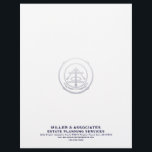Sophisticated Navy Blue Company Letterhead<br><div class="desc">Enhance your professional image with our sophisticated navy blue branded letterhead. The design showcases a subtle customizable logo or emblem at the centre, beautifully combined with the company name and contact information in navy blue classic typography. This elegant letterhead is ideal for estate planners, providing a polished and professional touch...</div>
