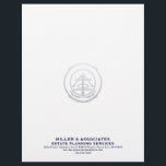 Sophisticated Navy Blue Company Letterhead<br><div class="desc">Enhance your professional image with our sophisticated navy blue branded letterhead. The design showcases a subtle customizable logo or emblem at the centre, beautifully combined with the company name and contact information in navy blue classic typography. This elegant letterhead is ideal for estate planners, providing a polished and professional touch...</div>
