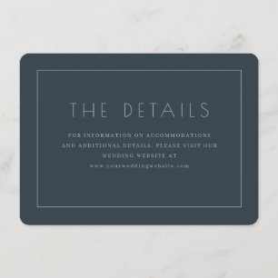 Sophisticated Navy Minimalist Enclosure Card