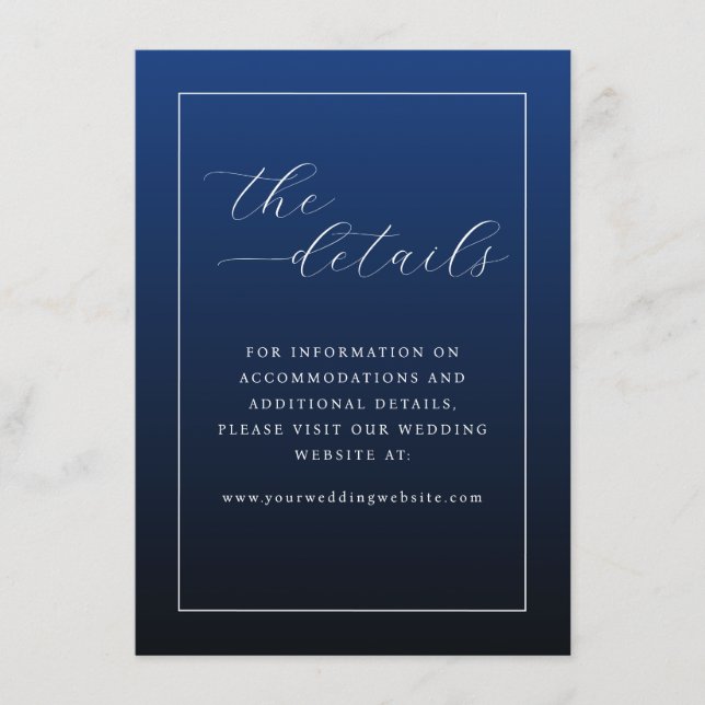 Sophisticated Navy Typographic Enclosure Card (Front)