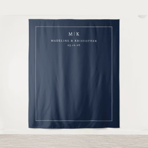 Sophisticated Navy Typographic Tapestry