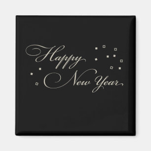 Sophisticated New Year's Eve, Black and Tan Magnet