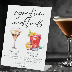 Sophisticated Non-Alcoholic Wedding Mocktails Pedestal Sign