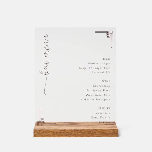 Sophisticated Off-White Minimalist Bar Menu (Recto)
